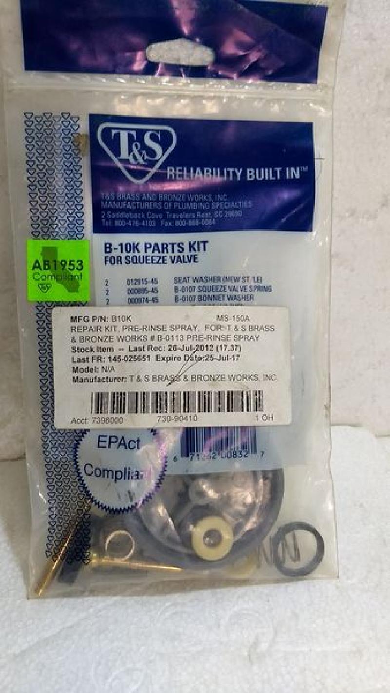 T & S Brass & Bronze Works B-10-K B-0113 Pre-Rinse Spray Valve Repair Kit