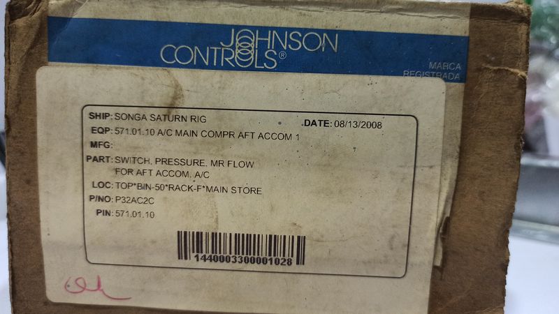 Johnson Controls MR Flow Pressure Switch P32AC2C