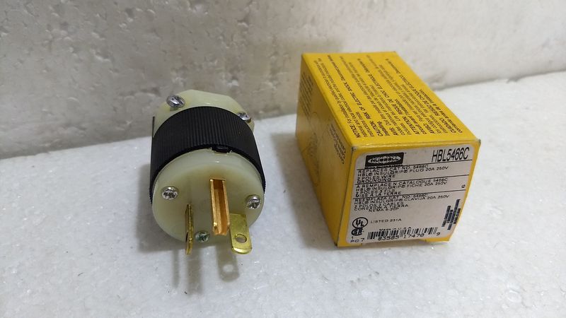 Hubbell HBL5466C NEMA 6-20P 20A - 250VAC AC Plug