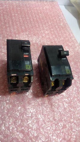 Square D Circuit Breaker 20A - AD7297 & 30A - AB4669 - 2 pc lot