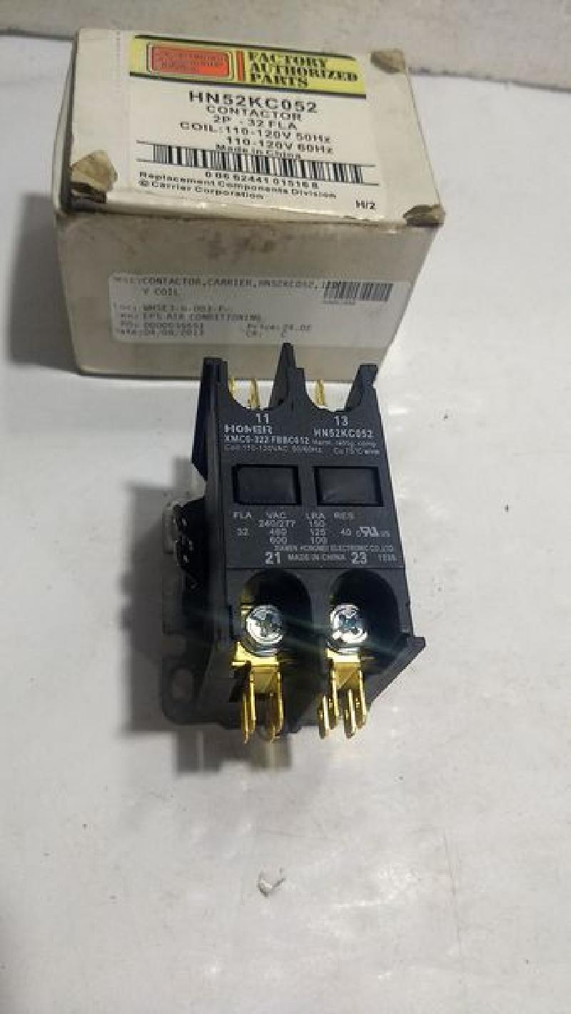 Carrier HN51KC052 2 Pole Contactor 32 FLA 110-120V 50/60HZ