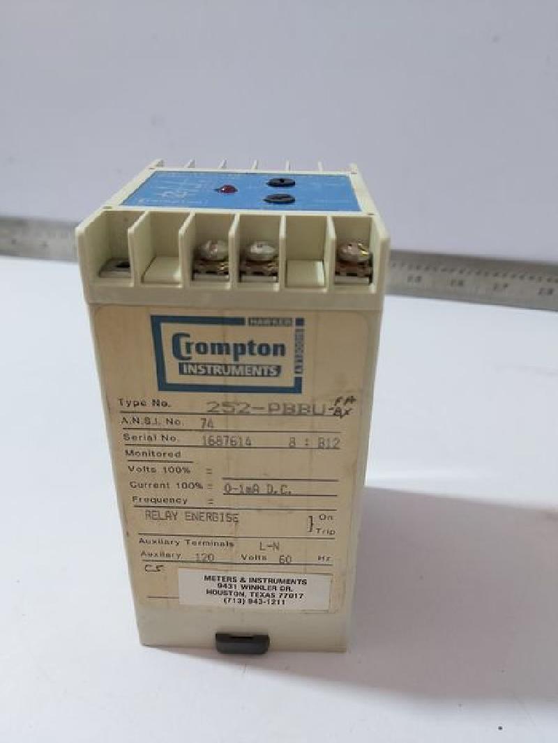 CROMPTON 252-PBBU-FABX RELAY LR 52592 252PBBUFABX TRANSDUCER TRIP RELAY