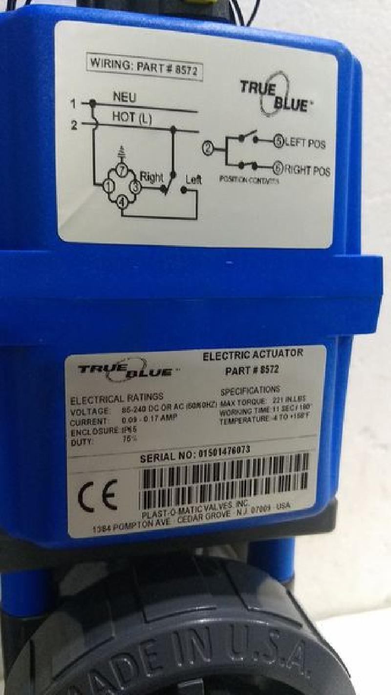 Plast-o-Matic Valve - True Blue Electric Actuator #8572 - Q1060-B