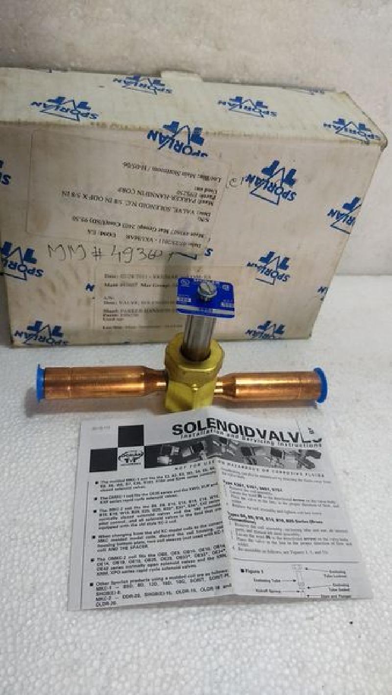 Sporlan E9S250 Solenoid Valve 5/8 ODF Solder Extended Less Coil