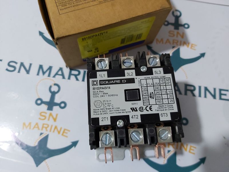 Square D 8910DPA43V14 Definite Purpose Contacotr -3Pole 40Fla 50A Res