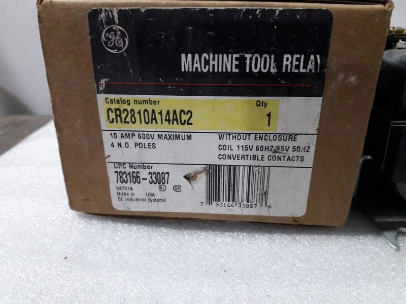 GE MACHINE TOOL RELAY CR2810A14AC2 10-AMP 600V MAX 4 POLE COIL 115V 60HZ