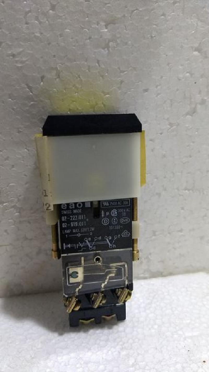 EAO, Push Button (Yellow) - 250V AC 10A 02-222.011/02-619.011 Lamp Max 60V/1.2W