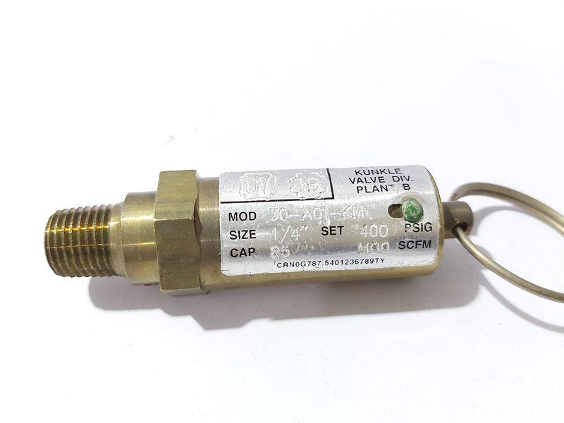 KUNKLE 30-A01-KM SIZE: 1/4 400PSI SAFETY VALVE