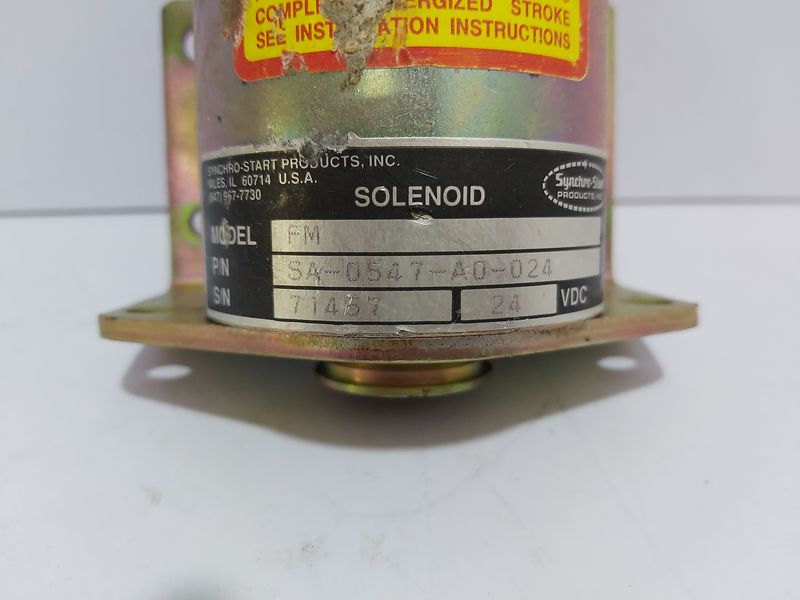 SYNCHRO START MODEL:FM SA-0547-A0-024 SOLENOID SA0547A0024