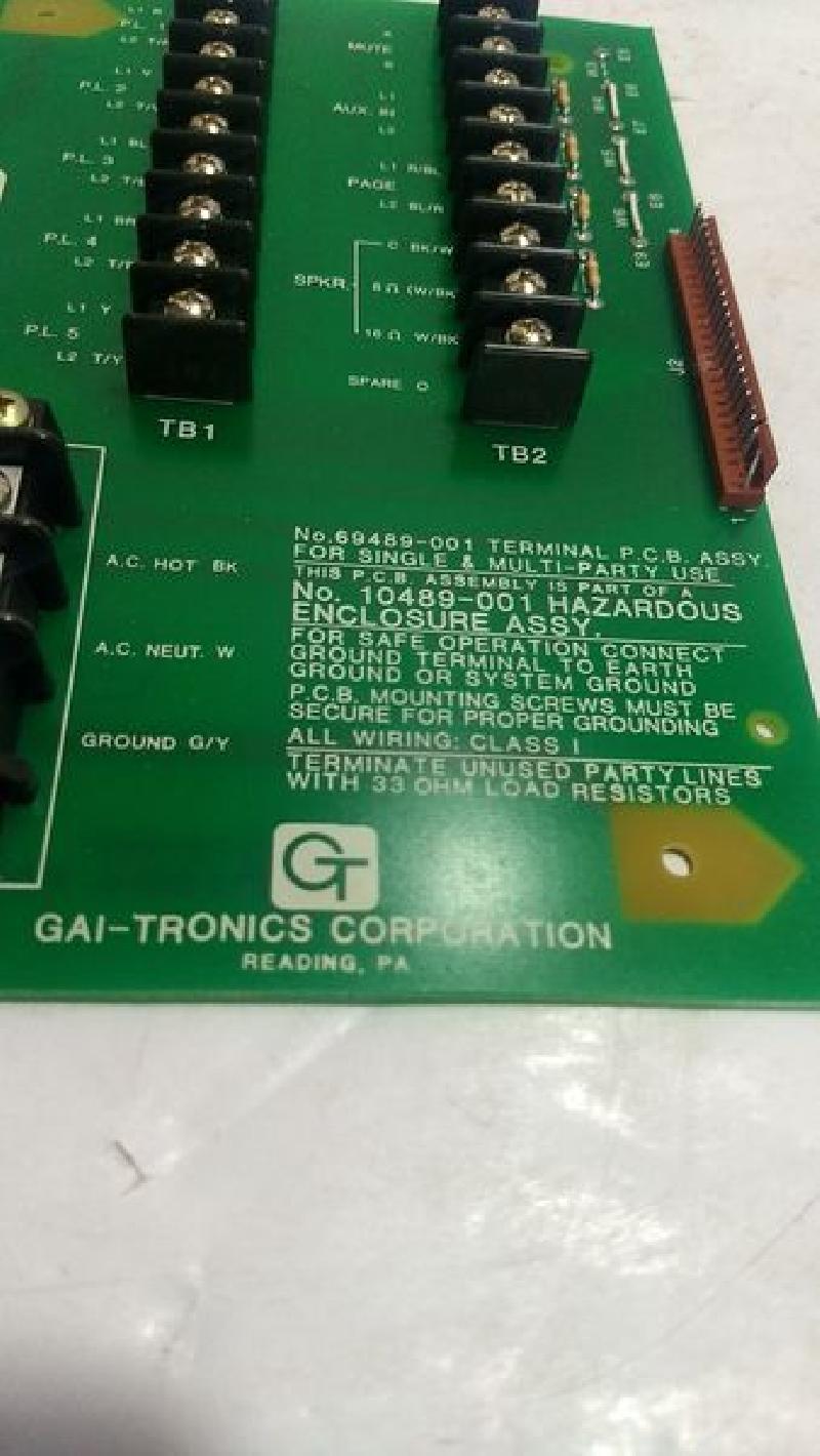 PC Board Gaitronics 69489-001 Terminal P.C.B. Assy. for Single & Multi-Party Use