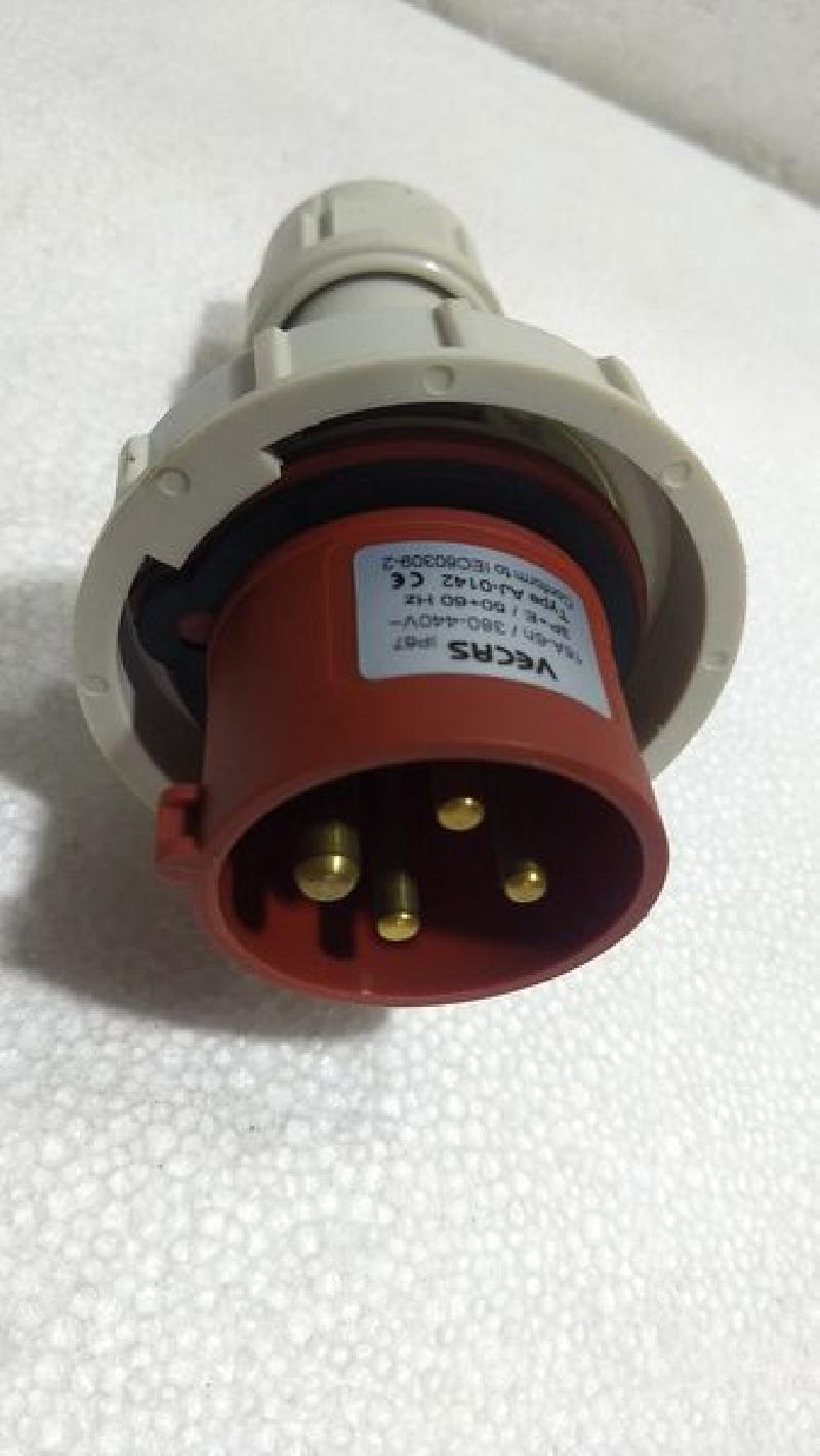 Vecas AJ-0142 Industrial Plug 16A-6H / 380-440V 3P+E / 50+60 Hz - IP67 Connector