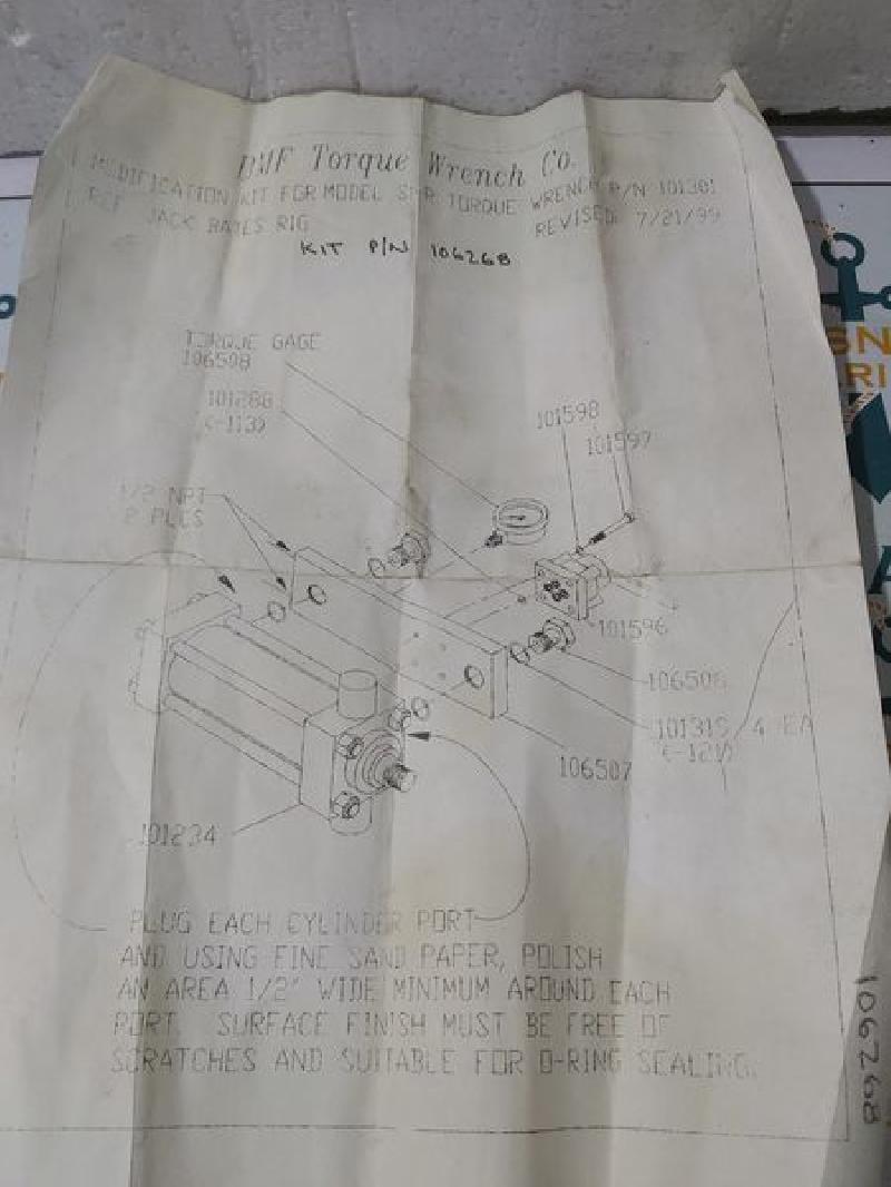 BMF TORQUE WRENCH MODIFICATION KIT SI-R P/N 101301 REF JACK BATES RIG KIT