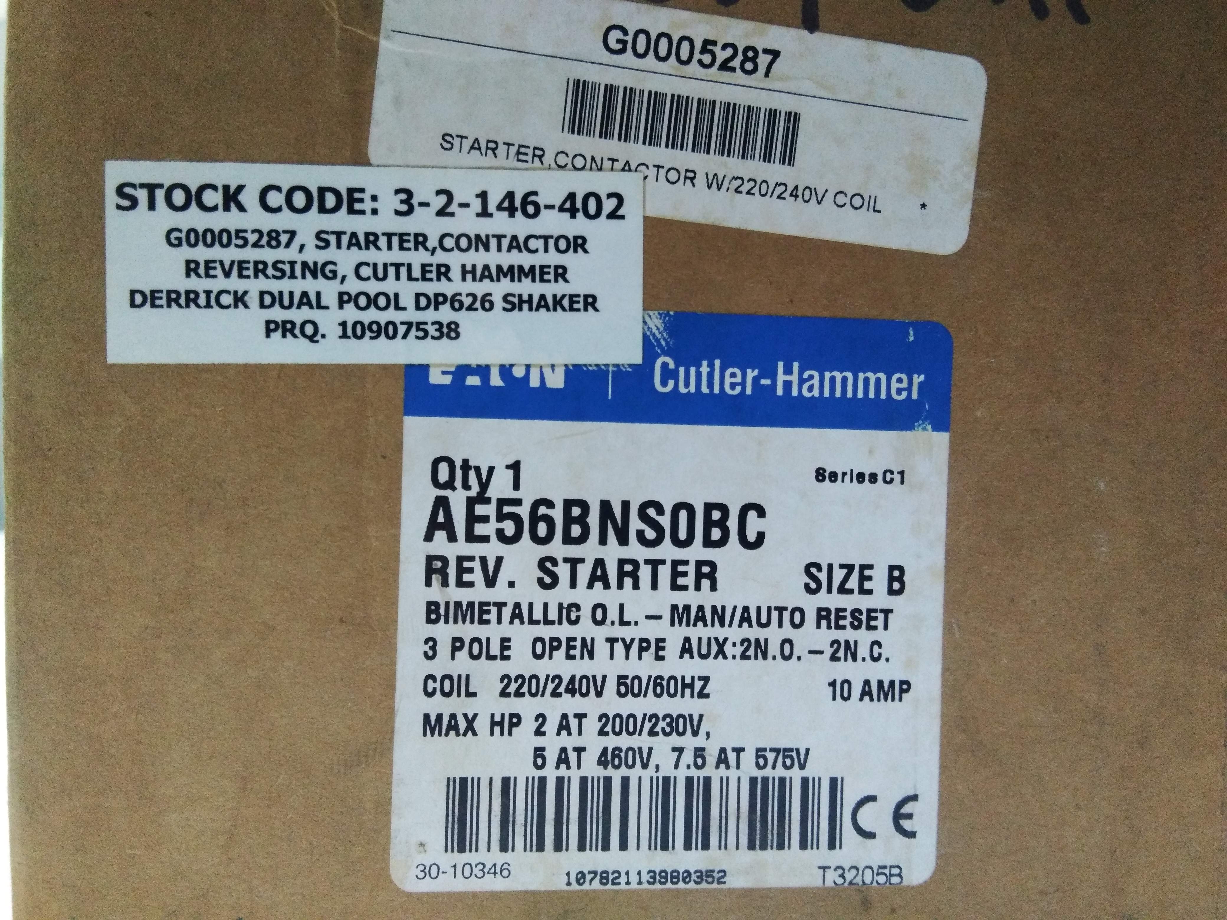 EATON CUTLER-HAMMER AE56BNS0BC SERIES C1 REV. STARTER SIZE B