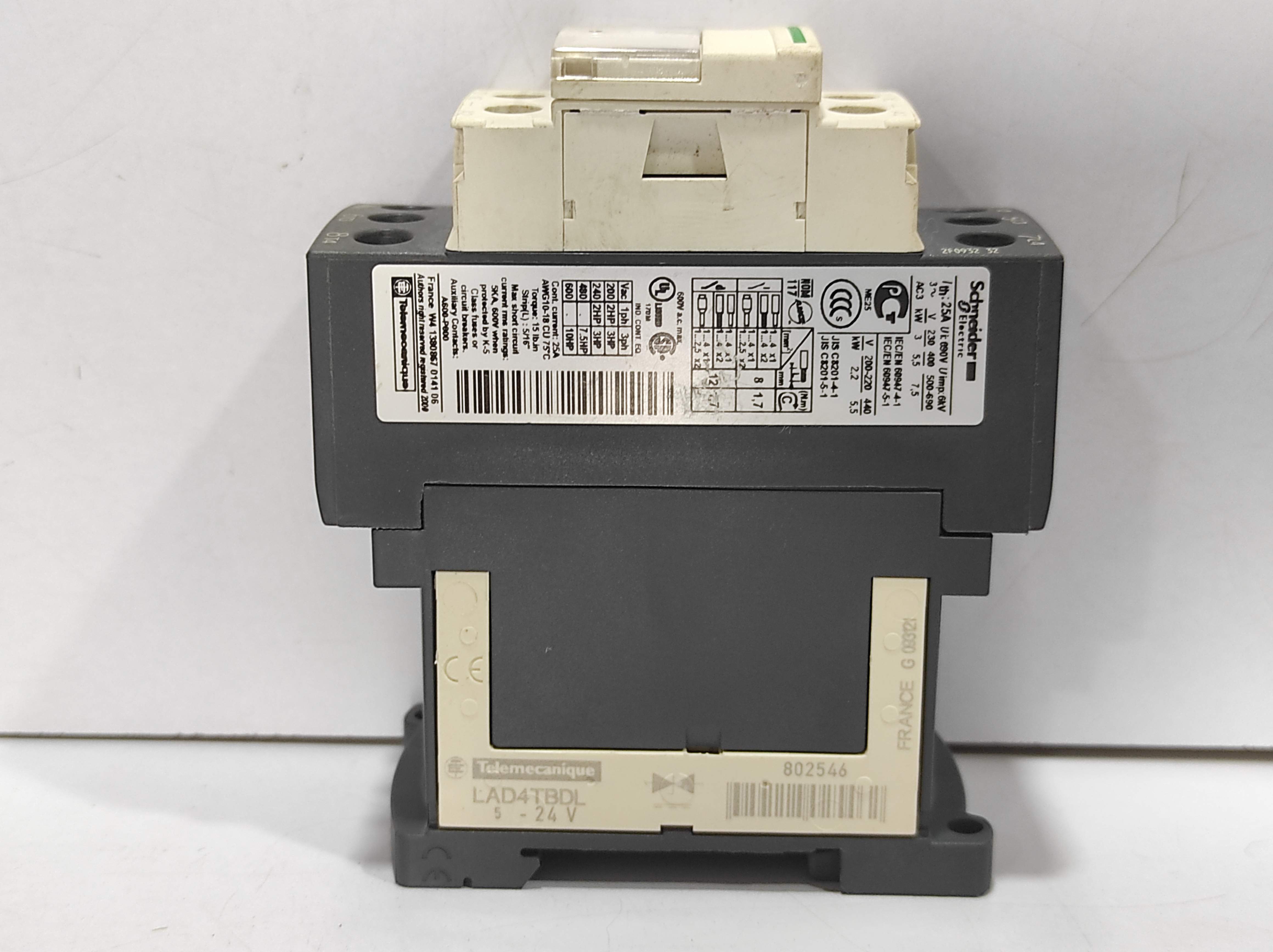 Schneider LC1DT25 BD Contactor 24VDC