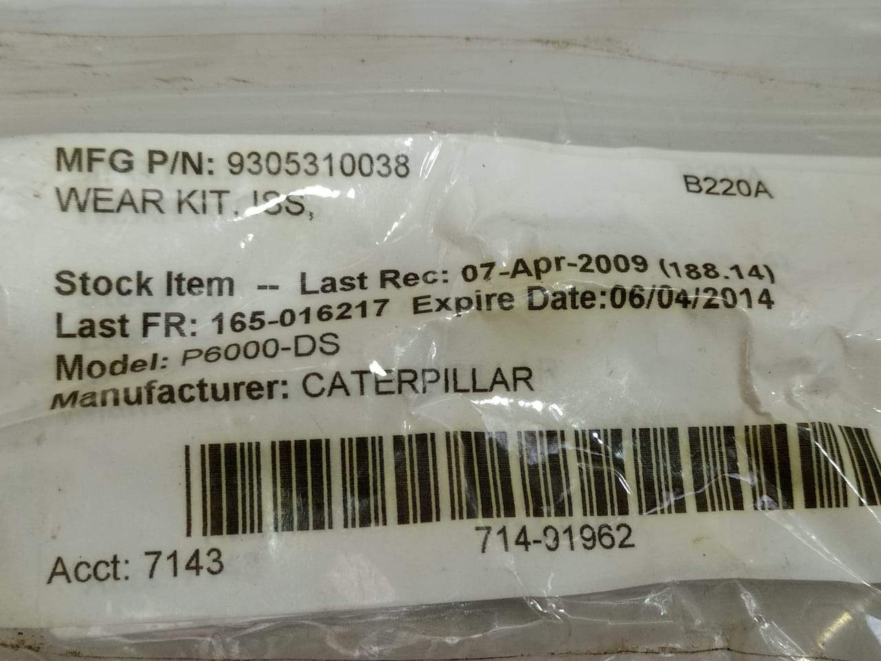 Caterpillar 9305310038 ISS Wear Kit