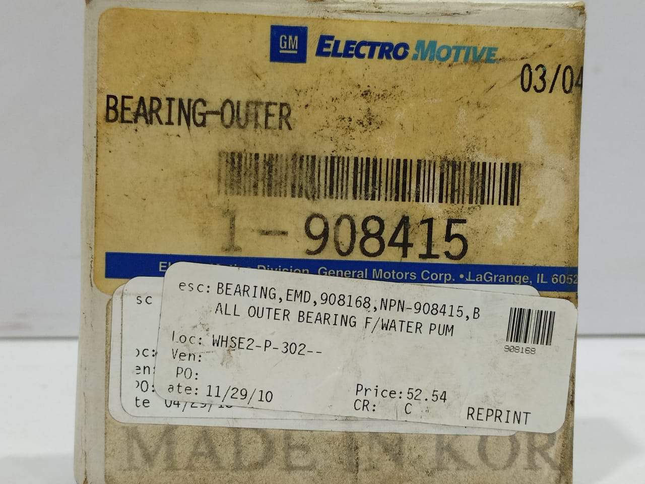 Electro Motive 1-908415 Bearing Outer