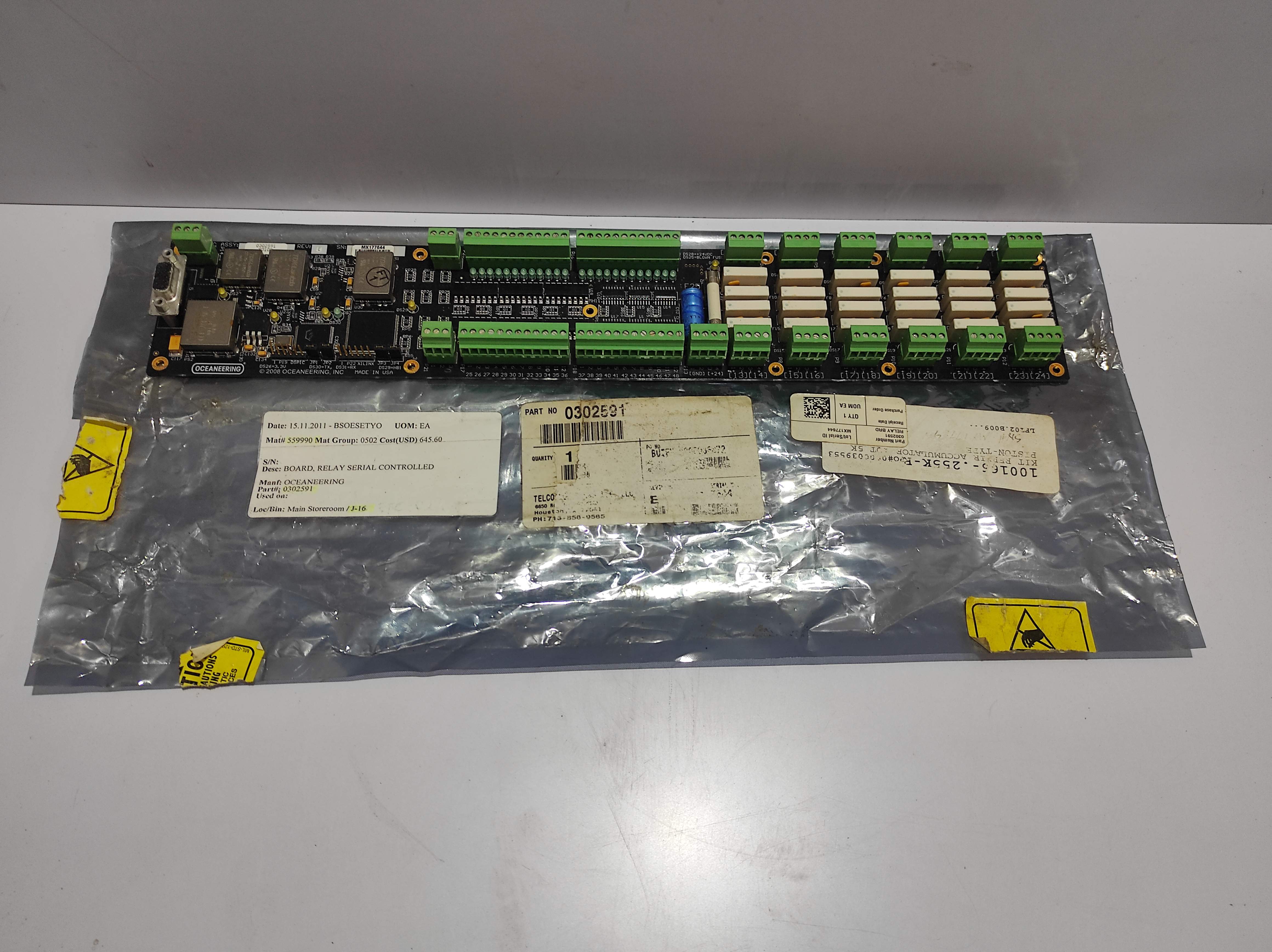 Oceaneering 0302591 Relay Serial Controlled Board