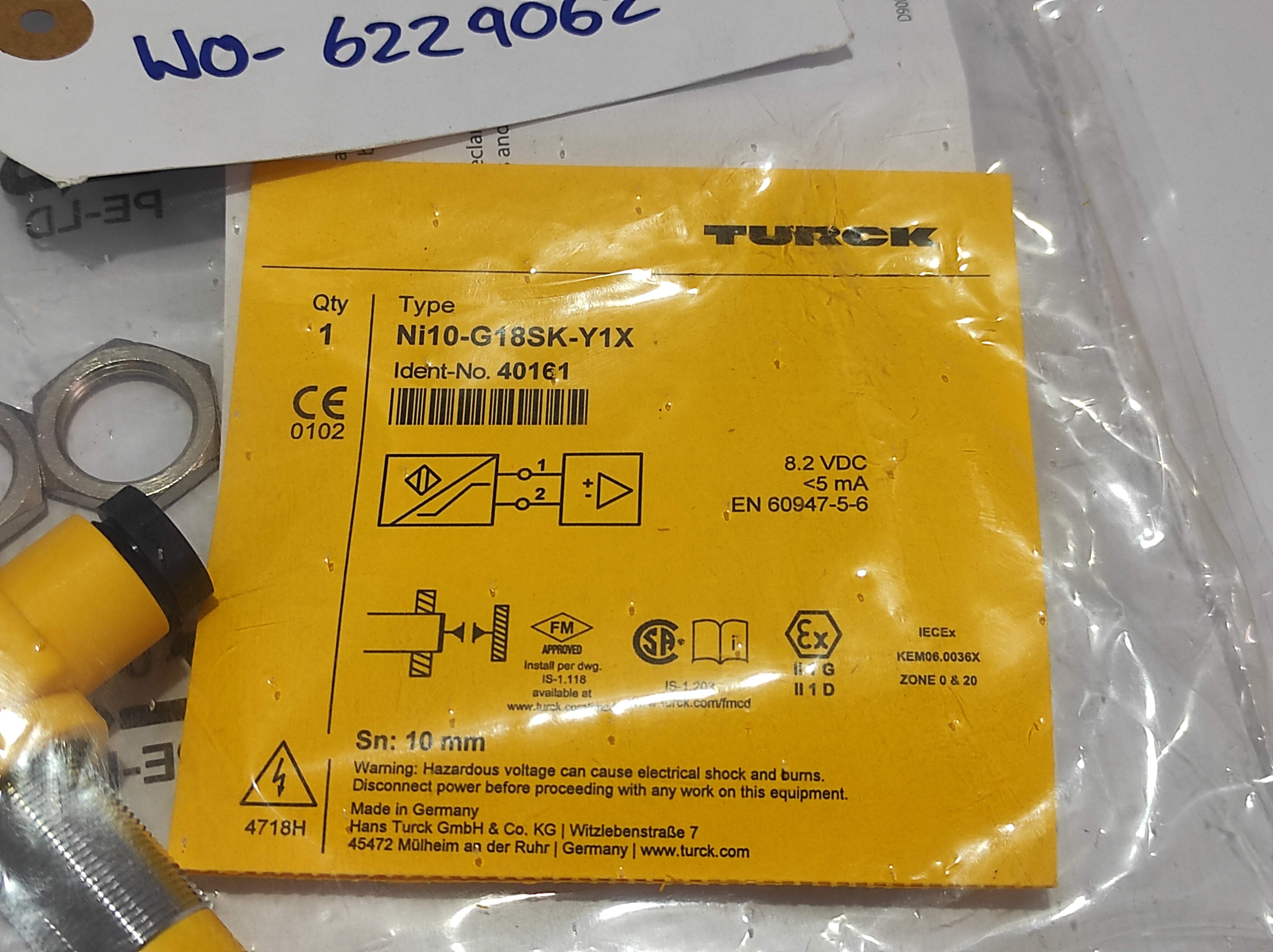 Turck Ni10-G18SK-Y1X 40161 Inductive Sensor