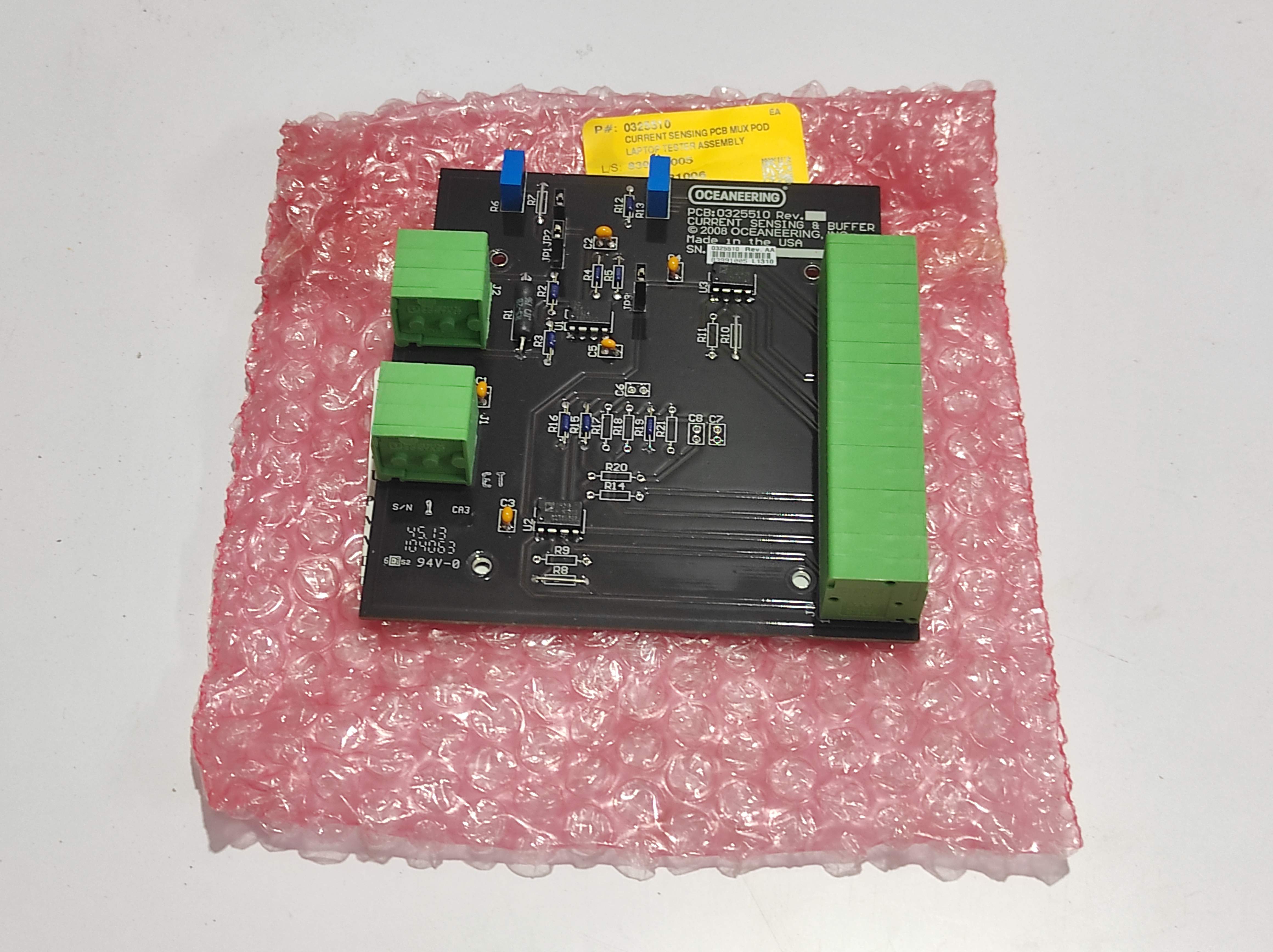 Oceaneering 0325510 Tester Laptop Current Sensing PCB MU