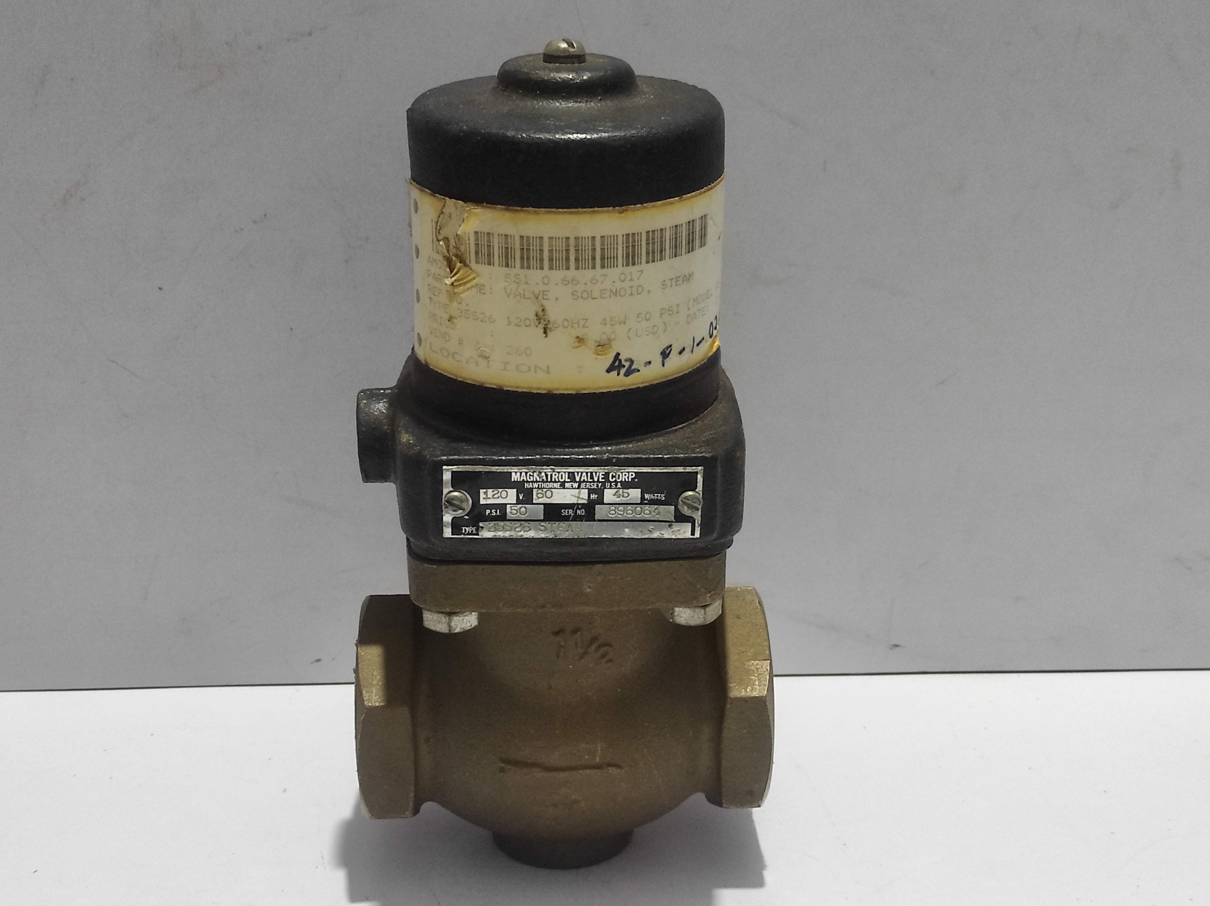 Magnatrol Valve 35S26 Steam Solenoid Valve