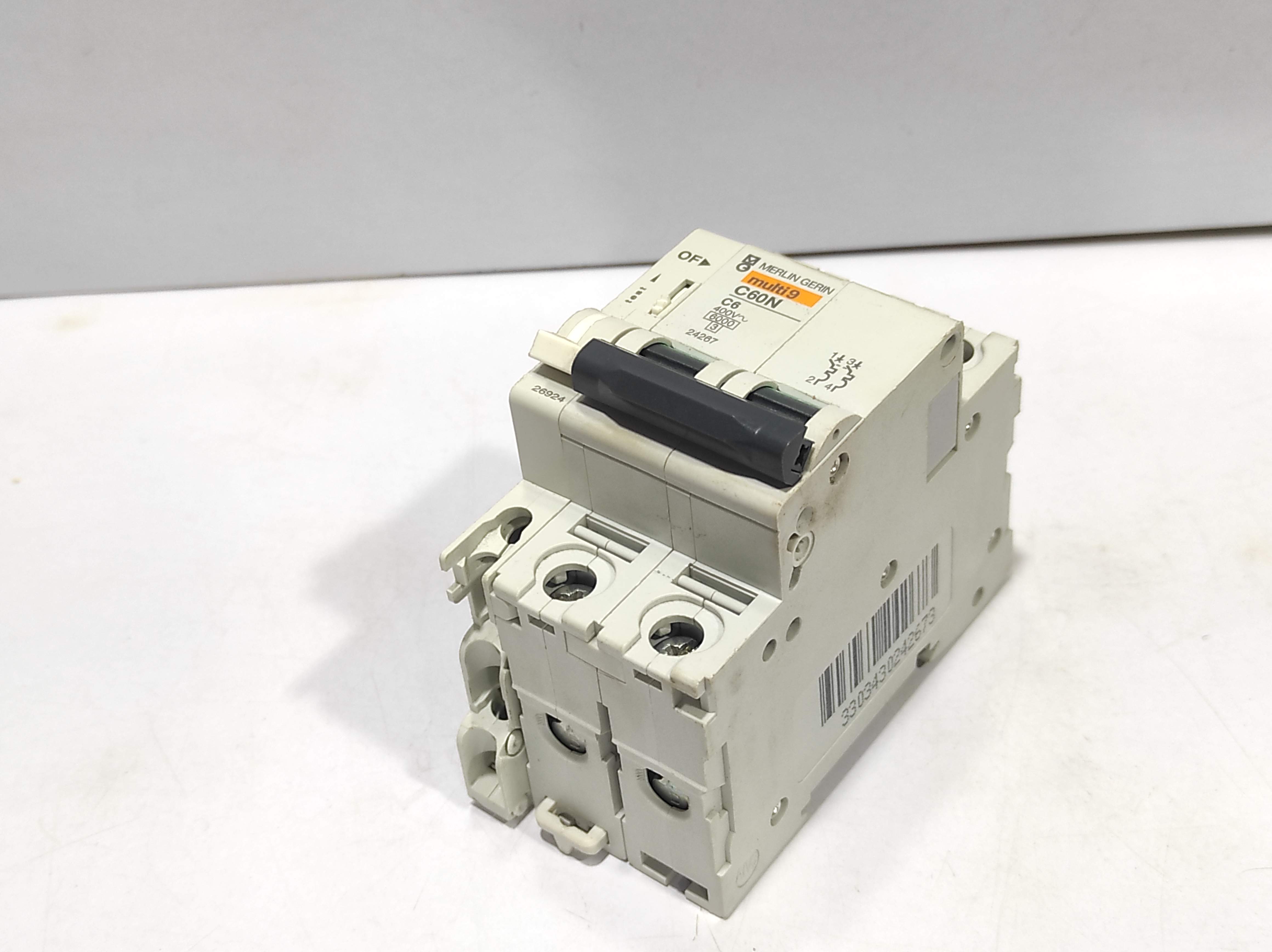 Merlin Gerin Multi 9 C60N C6 Circuit Breaker With Schneider 26924 Auxiliary Contact Bloack