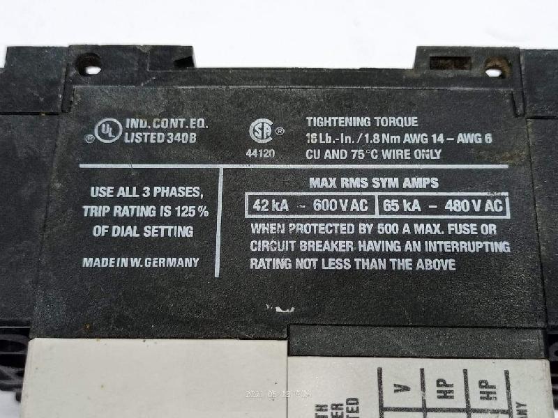 Moeller PKZ-2 ZM-16-PKZ2 Contactor