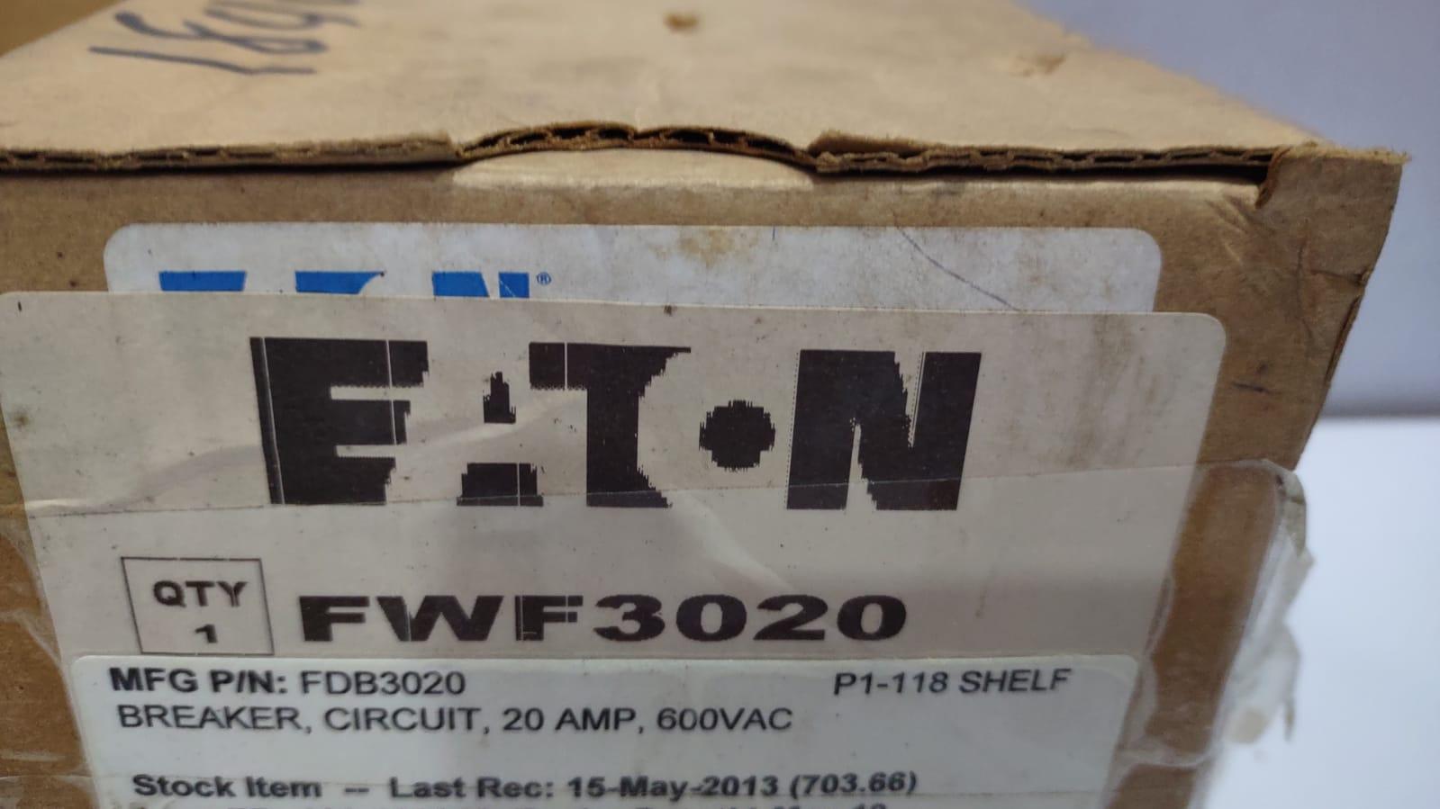 Eaton FWF3020 Circuit Breaker 20Amp 600VAC