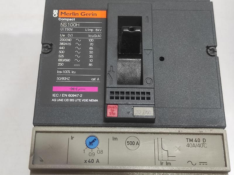 Merlin Gerin 29673 Circuit Breaker NS100H TM40D