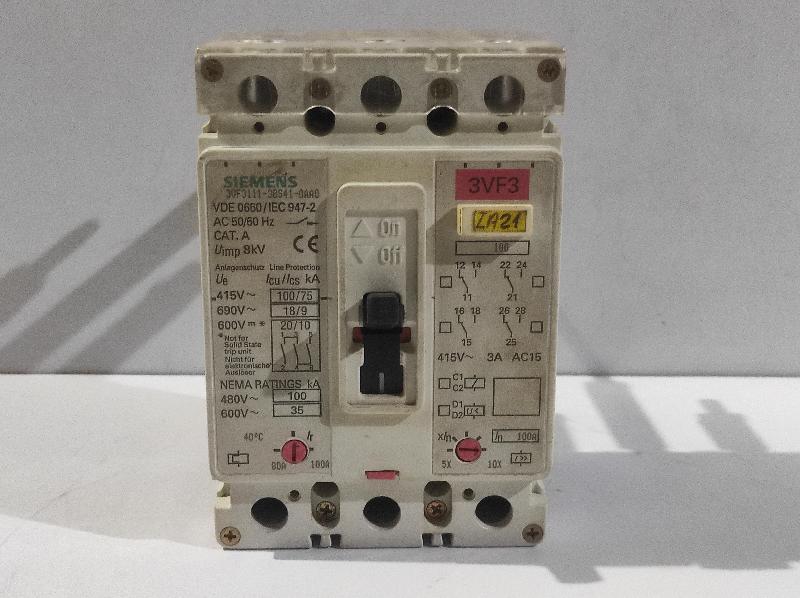 Siemens 3VF3111-3BS41-0AA0 Circuit Breaker 100A 3VF31113BS410AA0