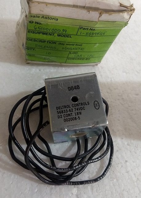 Detroit Controls 56833-62 74VDC D2 INT 18W 002008-5 Solenoid Mag. W/o Nut