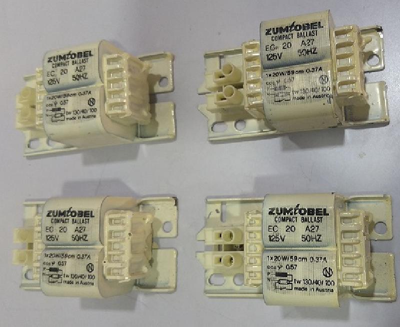 Zumtobel Compact Ballast EC 20 A27 125V 50Hz 1x20W/59cm 0.37A Austria 4 pcs lot