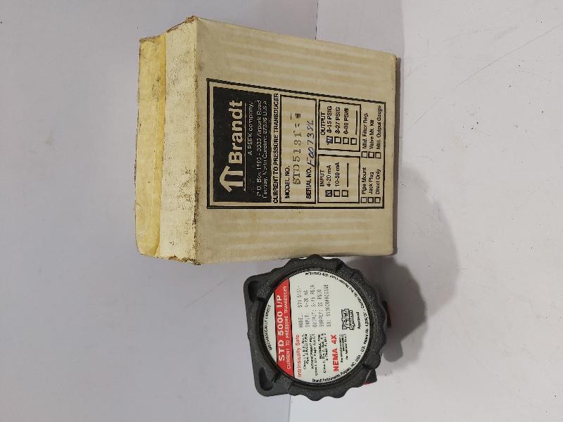 BRANDT STD 5131 CURRENT TO PRESSURE TRANSDUCER STD 5000 I/P / STD5131