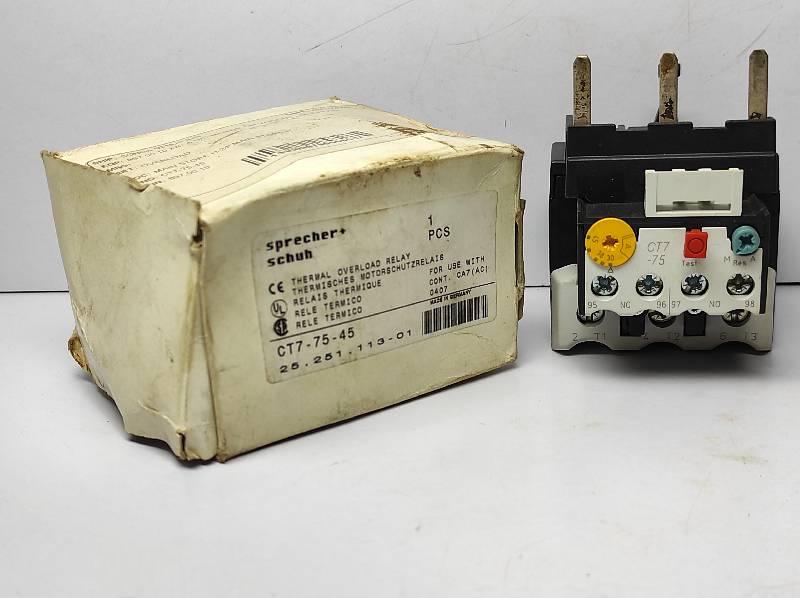 Sprecher Schuh CT7 -75-45 Themal Overload Relay