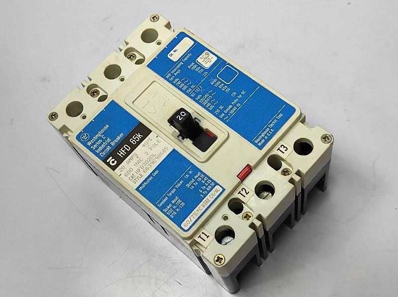 Westinghouse HFD 65k HFD3020L Series C Industrial Circuit Breaker