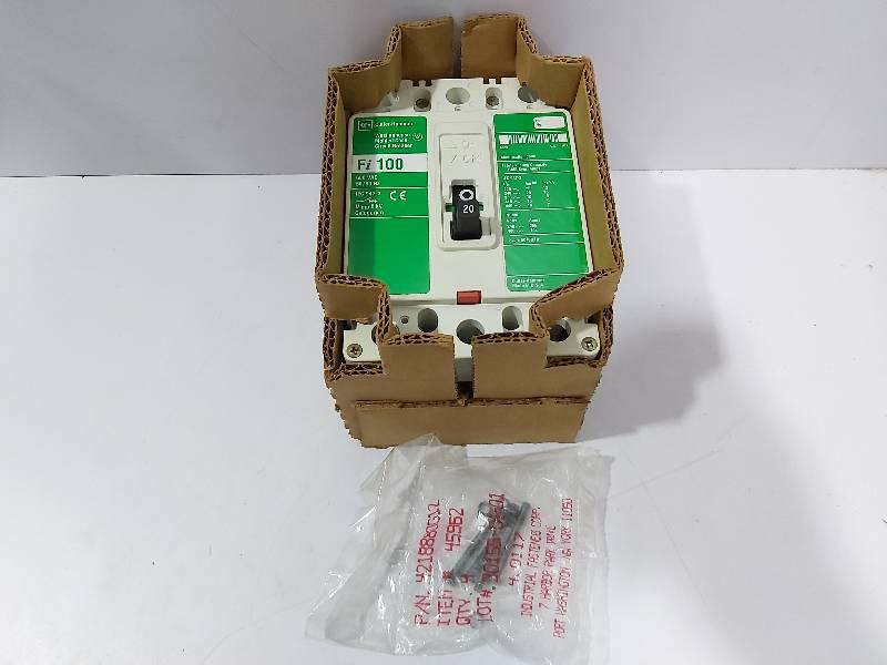 Westinghouse Fi 100 20A 600-Vac 3-Pole Circuit Breaker Cutler Hammer Fi 100