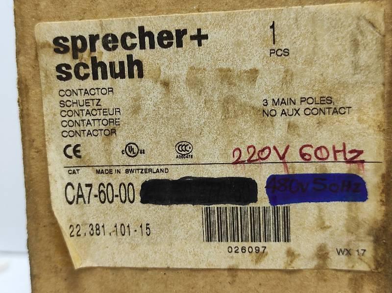 Sprecher Schuh CA7-60-00 Contactor 220V 60HZ