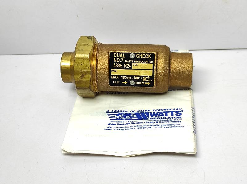 Watts Regulator 7U2-2 Dual Check Valve No.7