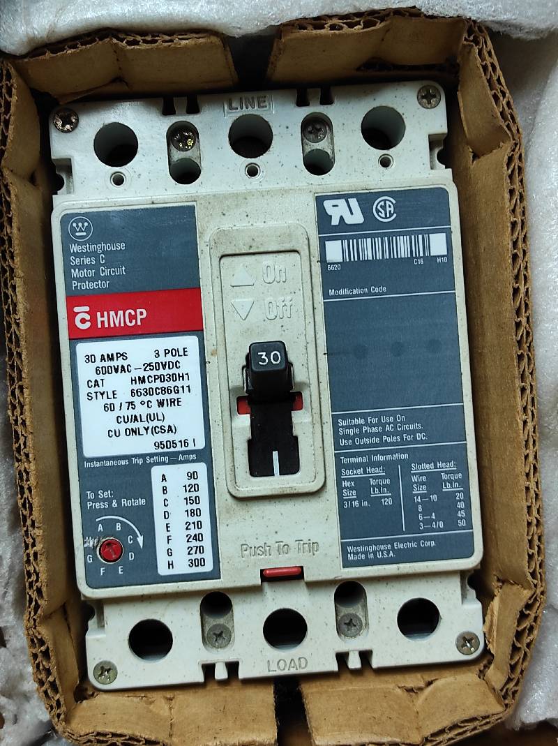 Ingersoll Rand 39124235 Circuit Breaker Westinghouse HMCP030H1