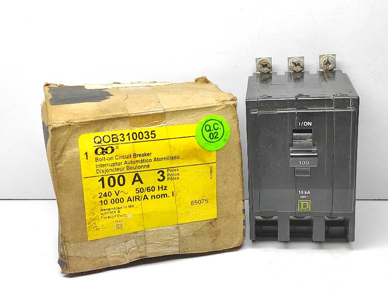 Square D QOB310035 Bolt-on Circuit Breaker 100A 3P