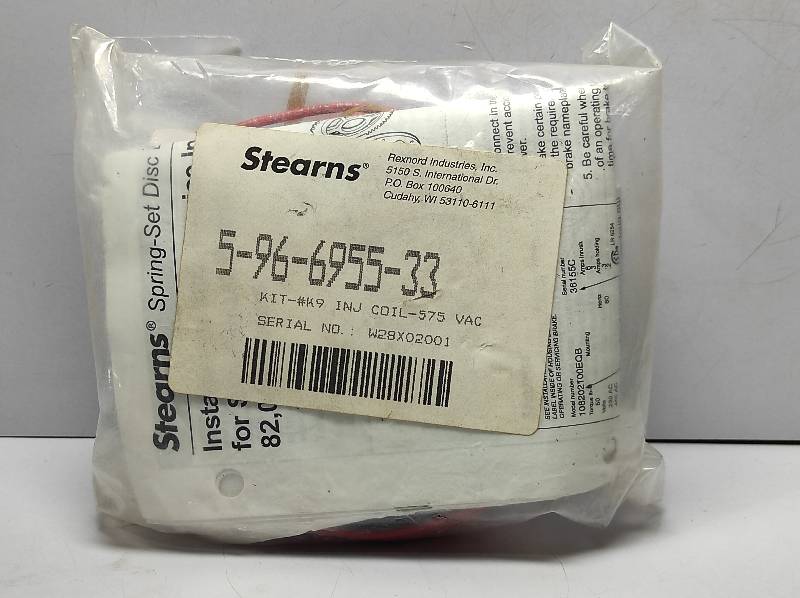 Stearns 5-96-6955-33 Coil 575VAC 60Hz 480VAC 50Hz