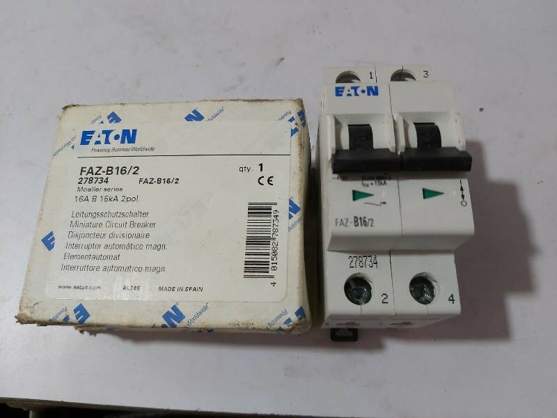 EATON FAZ-B16/2 16AMP 2-POL 15KA CIRCUIT BREAKER