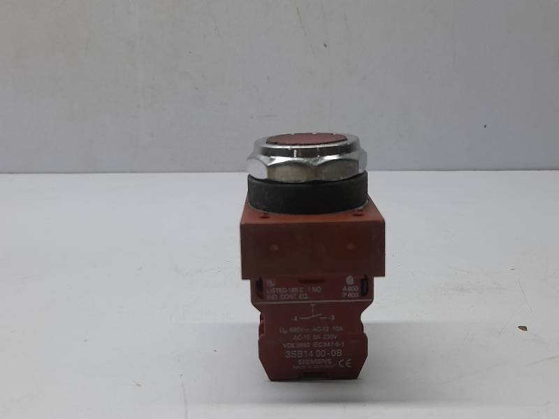 Siemens 3SB 14 00-2A & 3SB 14 00-2B Contact Block With Push Button Illuminated Red Varco 902782