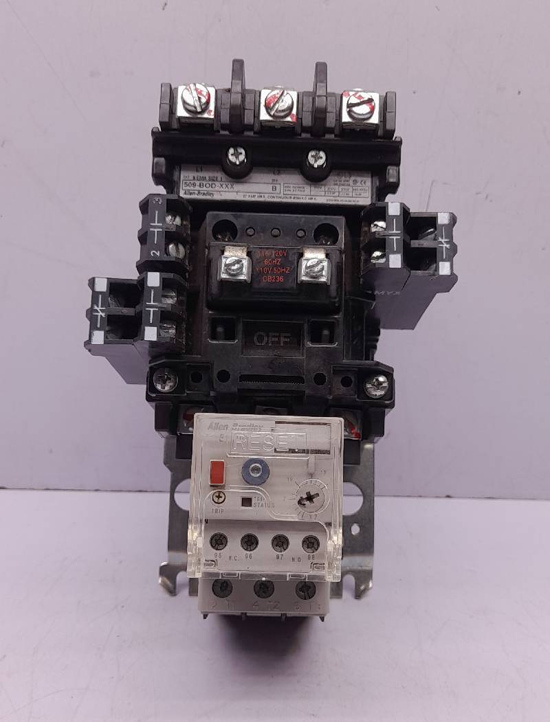 Allen Bradley 509-BOD-XXX Ser B Motor Starter CB236 115-120V 60Hz 110V 50Hz