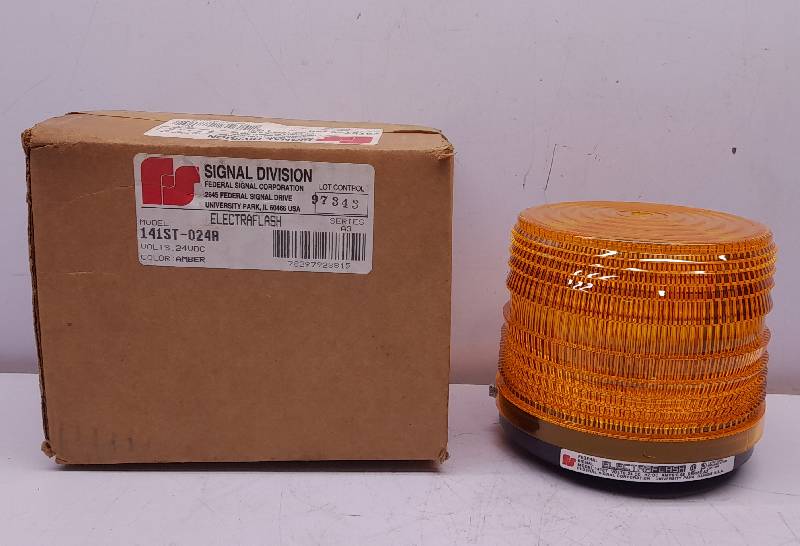 Federal Signal 141ST-024A Ser A3 ElectraFlash Strobe Light Amber 24VDC 0.08A