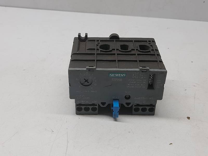 Siemens 48ATC3S00 ESP200 3-12 Amps Solid State Overload Relay 3UB8123-4CW2 600VAC 50/60Hz