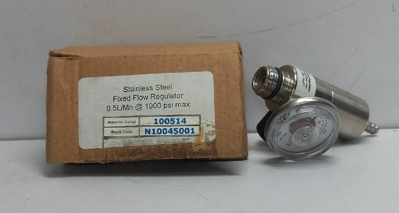 SGI Special Gas Instruments N10045001 Stainless Steel Fixed Flow Regulator 0.5L/Mn @ 1000 PSI Max 70 Bar Max 