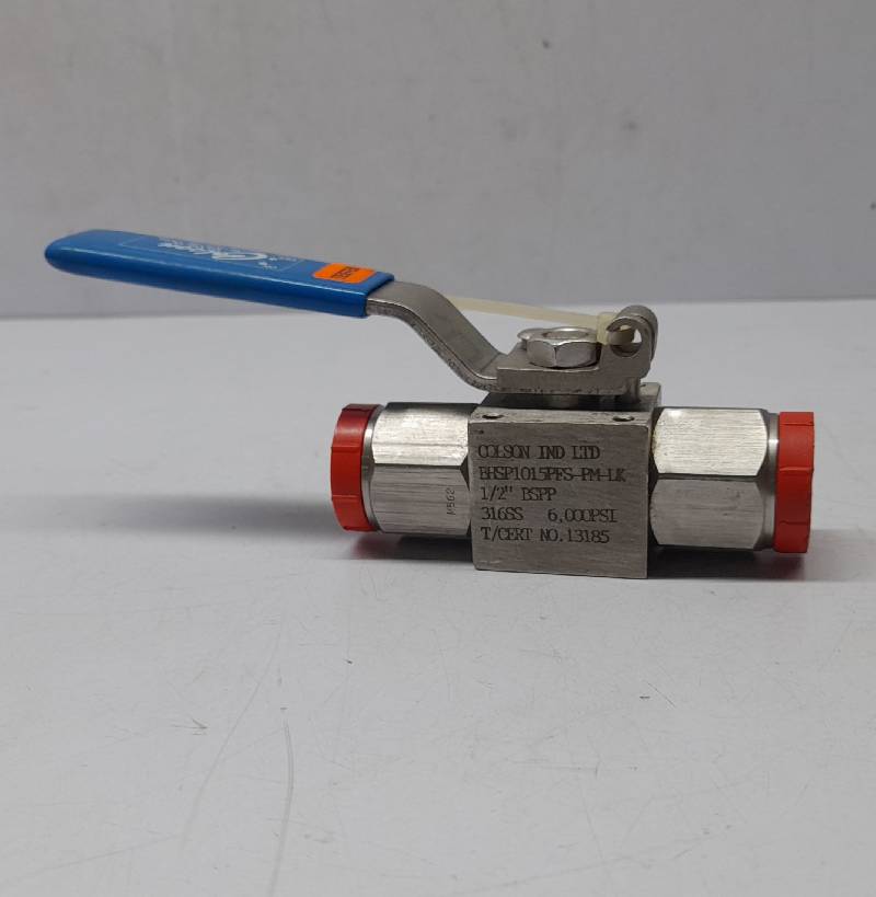 Colson BHSP1015PFS-PM-LK Ball Valve ½” BSPP 316SS 6000 PSI