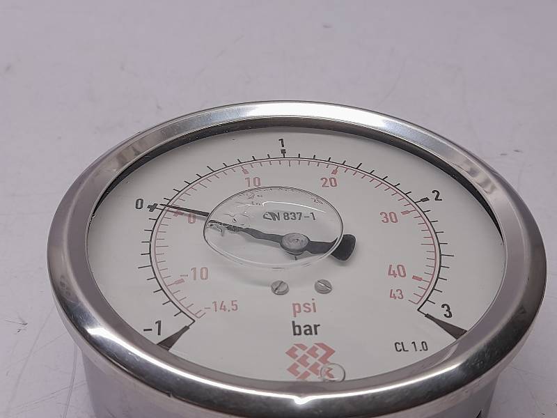 Facet 57113003 Vacuum Gauge ¼” RM C/GL -1 to 3 Bar -14.5 to 43 PSI