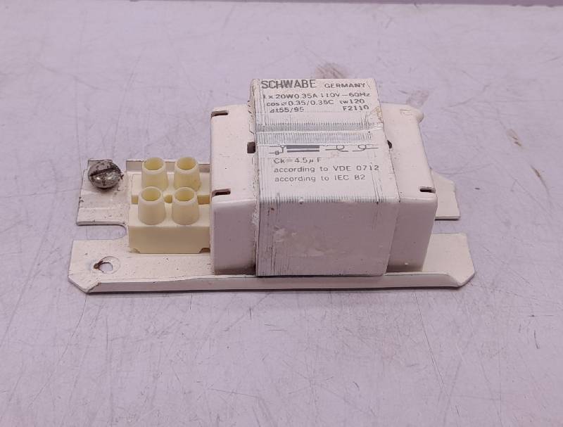 Schwabe 1x20W Ballast 0.35A 110V~60Hz Cos ? 0.35/0.35C tw120 4t55/95