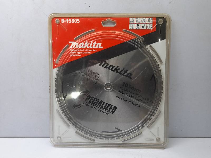 Makita B-15805 Carbide Tipped Saw Blade 305mm 60 Teeth x 25.4 mm Bore Max Speed 2000min-1 MCSM30560D